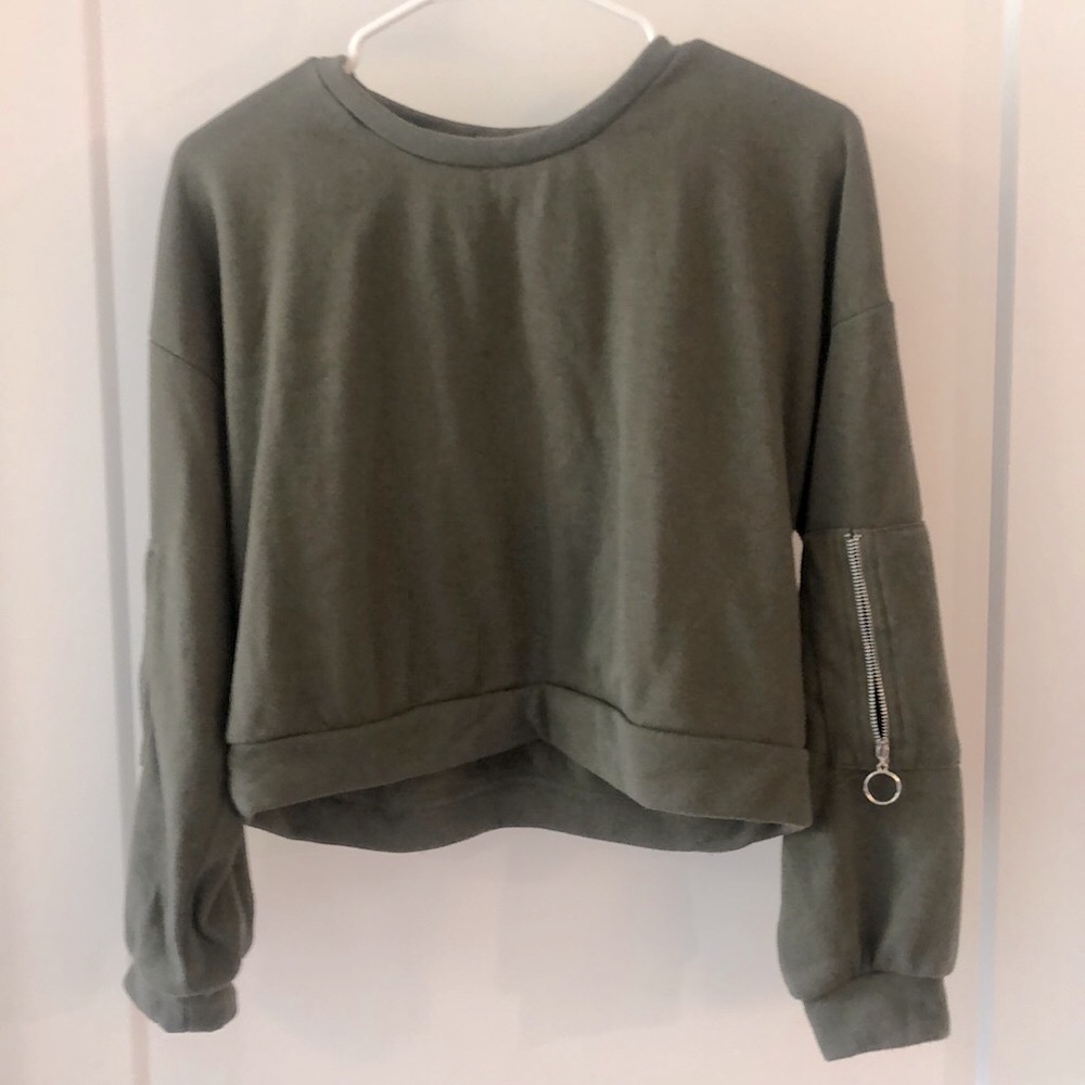 Ragstock Cropped Green Sweatshirt